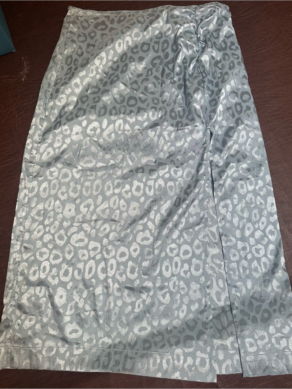 Something Navy Silver Leopard-Print A-Line Skirt